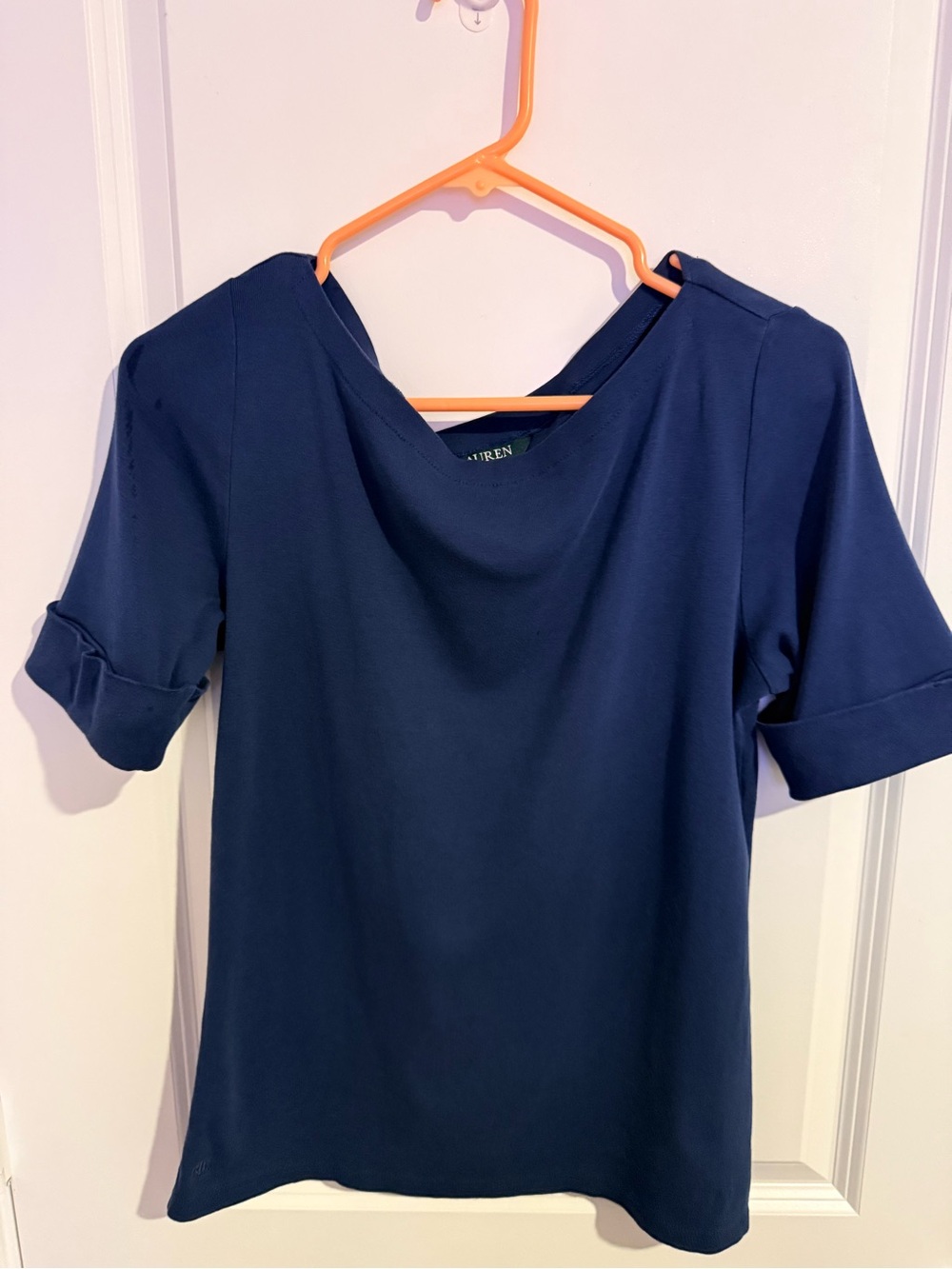 Ralph Lauren Navy Short-Sleeve Boatneck Tee